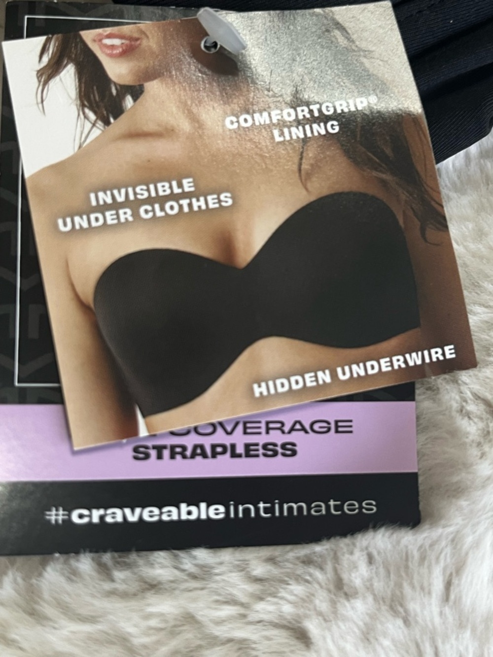 NWT Maidenform ComfortGrip Strapless Lift Underwire Bra Black 36D Bridal Formal